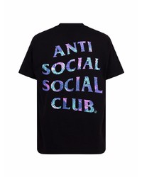 schwarzes T-Shirt mit einem Rundhalsausschnitt von Anti Social Social Club