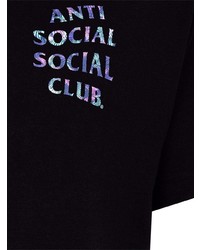 schwarzes T-Shirt mit einem Rundhalsausschnitt von Anti Social Social Club