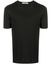 schwarzes T-Shirt mit einem Rundhalsausschnitt von La Fileria For D'aniello
