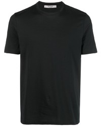 schwarzes T-Shirt mit einem Rundhalsausschnitt von La Fileria For D'aniello