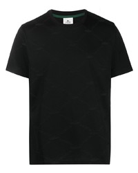schwarzes T-Shirt mit einem Rundhalsausschnitt von lacoste live