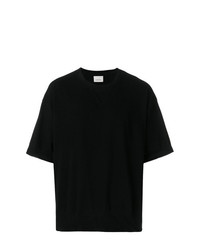 schwarzes T-Shirt mit einem Rundhalsausschnitt von Laneus