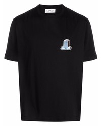 schwarzes T-Shirt mit einem Rundhalsausschnitt von Lanvin