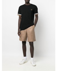 schwarzes T-Shirt mit einem Rundhalsausschnitt von Fred Perry