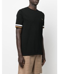 schwarzes T-Shirt mit einem Rundhalsausschnitt von Fred Perry