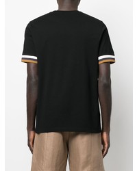 schwarzes T-Shirt mit einem Rundhalsausschnitt von Fred Perry