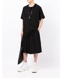 schwarzes T-Shirt mit einem Rundhalsausschnitt von Yohji Yamamoto