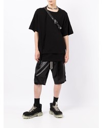 schwarzes T-Shirt mit einem Rundhalsausschnitt von Yohji Yamamoto