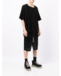 schwarzes T-Shirt mit einem Rundhalsausschnitt von Yohji Yamamoto