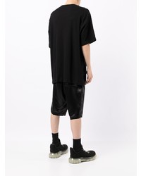 schwarzes T-Shirt mit einem Rundhalsausschnitt von Yohji Yamamoto