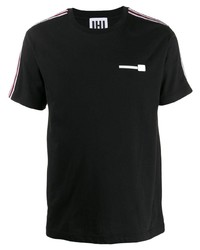 schwarzes T-Shirt mit einem Rundhalsausschnitt von Les Hommes Urban