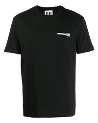 schwarzes T-Shirt mit einem Rundhalsausschnitt von Les Hommes Urban