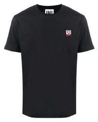 schwarzes T-Shirt mit einem Rundhalsausschnitt von Les Hommes Urban