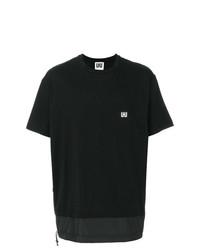 schwarzes T-Shirt mit einem Rundhalsausschnitt von Les Hommes Urban