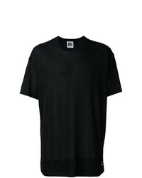 schwarzes T-Shirt mit einem Rundhalsausschnitt von Les Hommes Urban