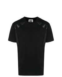 schwarzes T-Shirt mit einem Rundhalsausschnitt von Les Hommes Urban