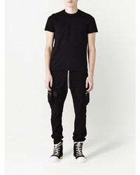 schwarzes T-Shirt mit einem Rundhalsausschnitt von Rick Owens