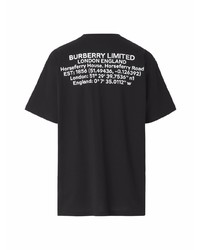 schwarzes T-Shirt mit einem Rundhalsausschnitt von Burberry