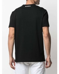 schwarzes T-Shirt mit einem Rundhalsausschnitt von Karl Lagerfeld