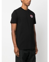 schwarzes T-Shirt mit einem Rundhalsausschnitt von Moncler