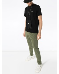 schwarzes T-Shirt mit einem Rundhalsausschnitt von Stone Island