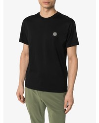 schwarzes T-Shirt mit einem Rundhalsausschnitt von Stone Island