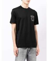 schwarzes T-Shirt mit einem Rundhalsausschnitt von Emporio Armani