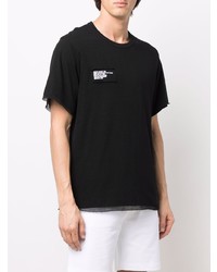 schwarzes T-Shirt mit einem Rundhalsausschnitt von Helmut Lang