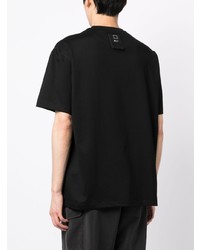 schwarzes T-Shirt mit einem Rundhalsausschnitt von Wooyoungmi