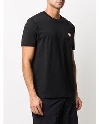 schwarzes T-Shirt mit einem Rundhalsausschnitt von Les Hommes Urban