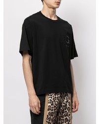 schwarzes T-Shirt mit einem Rundhalsausschnitt von Dolce & Gabbana