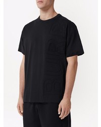 schwarzes T-Shirt mit einem Rundhalsausschnitt von Burberry