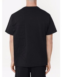 schwarzes T-Shirt mit einem Rundhalsausschnitt von Burberry