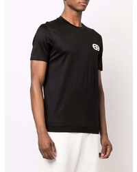 schwarzes T-Shirt mit einem Rundhalsausschnitt von Emporio Armani