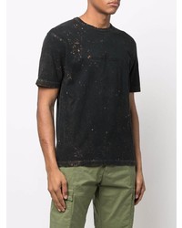 schwarzes T-Shirt mit einem Rundhalsausschnitt von Stone Island