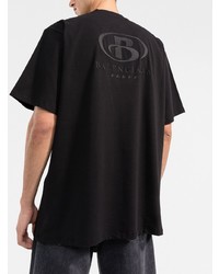 schwarzes T-Shirt mit einem Rundhalsausschnitt von Balenciaga