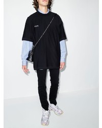 schwarzes T-Shirt mit einem Rundhalsausschnitt von Vetements