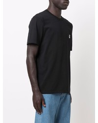 schwarzes T-Shirt mit einem Rundhalsausschnitt von MAISON KITSUNÉ