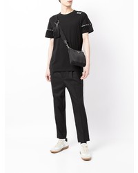 schwarzes T-Shirt mit einem Rundhalsausschnitt von Ea7 Emporio Armani