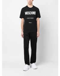 schwarzes T-Shirt mit einem Rundhalsausschnitt von Moschino