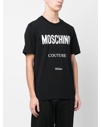 schwarzes T-Shirt mit einem Rundhalsausschnitt von Moschino