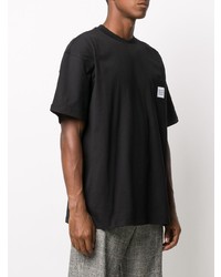 schwarzes T-Shirt mit einem Rundhalsausschnitt von MSGM