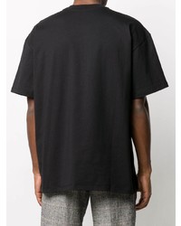 schwarzes T-Shirt mit einem Rundhalsausschnitt von MSGM