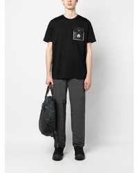 schwarzes T-Shirt mit einem Rundhalsausschnitt von Moncler