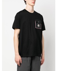 schwarzes T-Shirt mit einem Rundhalsausschnitt von Moncler