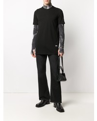 schwarzes T-Shirt mit einem Rundhalsausschnitt von Rick Owens DRKSHDW