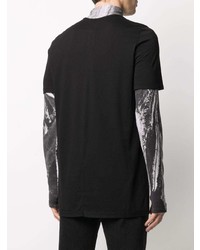 schwarzes T-Shirt mit einem Rundhalsausschnitt von Rick Owens DRKSHDW