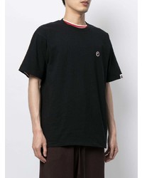 schwarzes T-Shirt mit einem Rundhalsausschnitt von A Bathing Ape