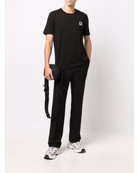 schwarzes T-Shirt mit einem Rundhalsausschnitt von Moncler