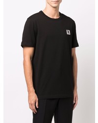 schwarzes T-Shirt mit einem Rundhalsausschnitt von Moncler